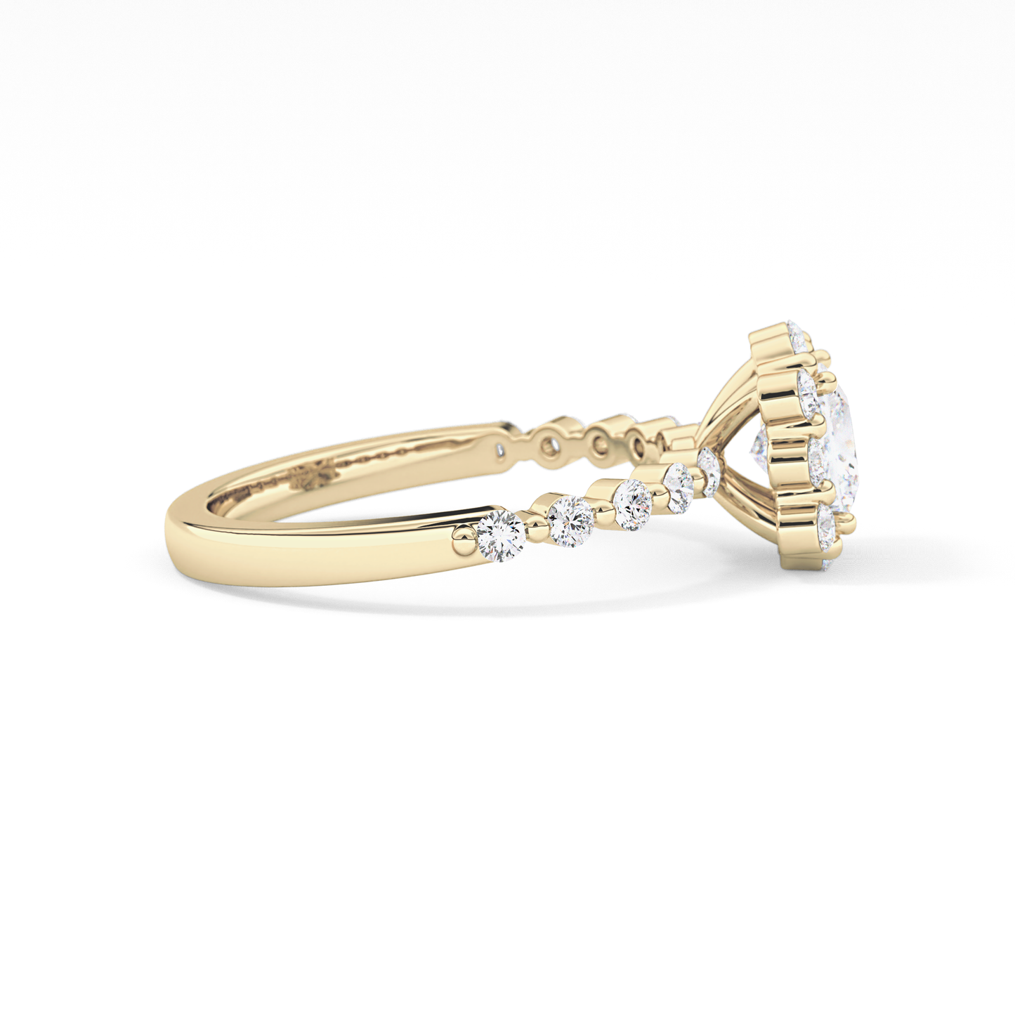 Princess Halo & Pave Lab Grown Diamond Engagement Ring