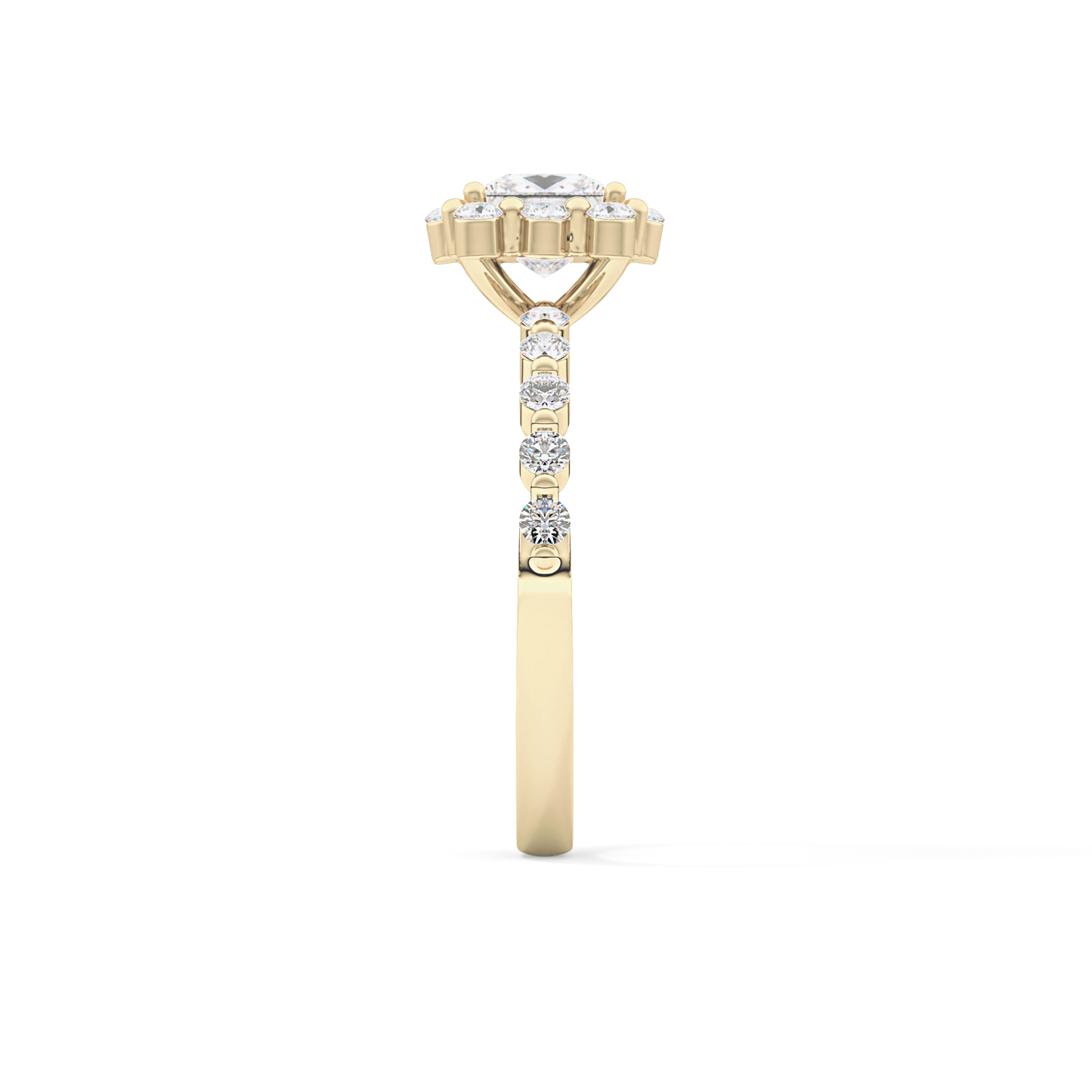 Princess Halo & Pave Lab Grown Diamond Engagement Ring