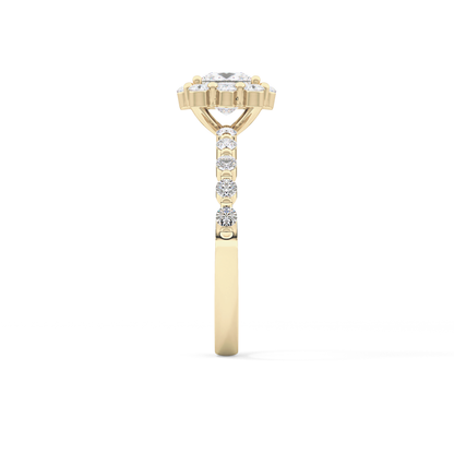 Princess Halo & Pave Lab Grown Diamond Engagement Ring