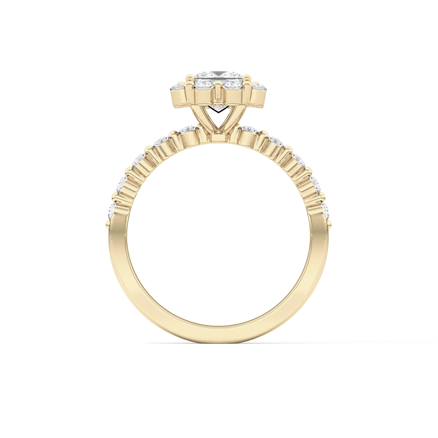 Princess Halo & Pave Lab Grown Diamond Engagement Ring