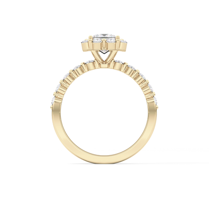 Princess Halo & Pave Lab Grown Diamond Engagement Ring