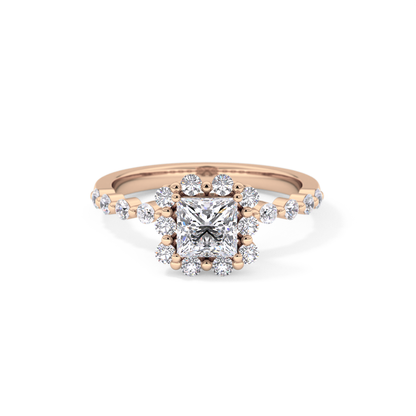 Princess Halo & Pave Lab Grown Diamond Engagement Ring
