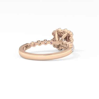Princess Halo & Pave Lab Grown Diamond Engagement Ring