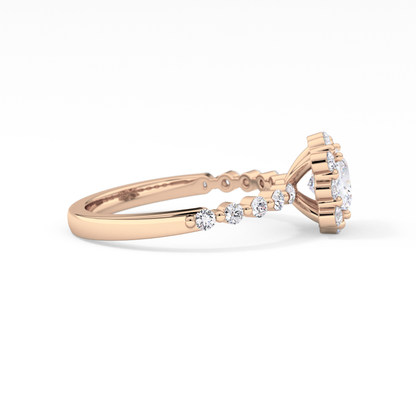 Princess Halo & Pave Lab Grown Diamond Engagement Ring