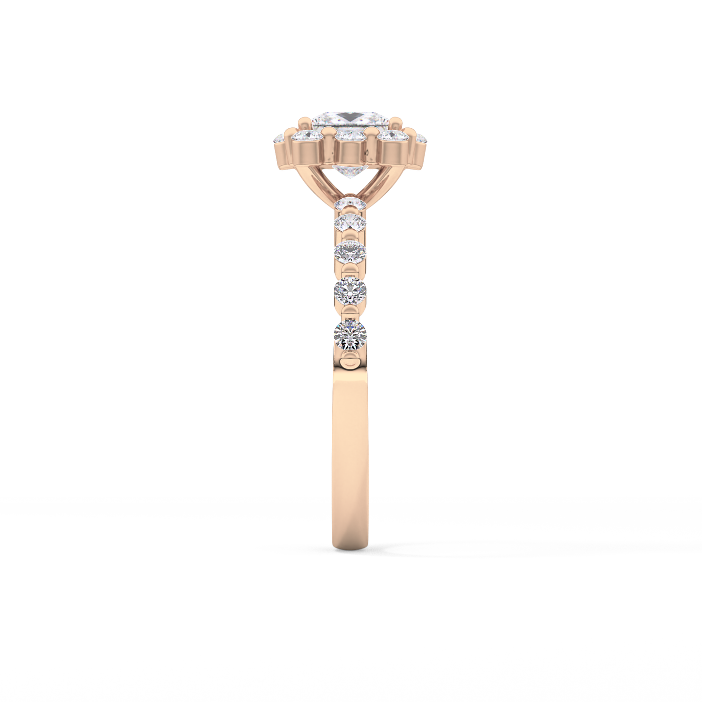 Princess Halo & Pave Lab Grown Diamond Engagement Ring