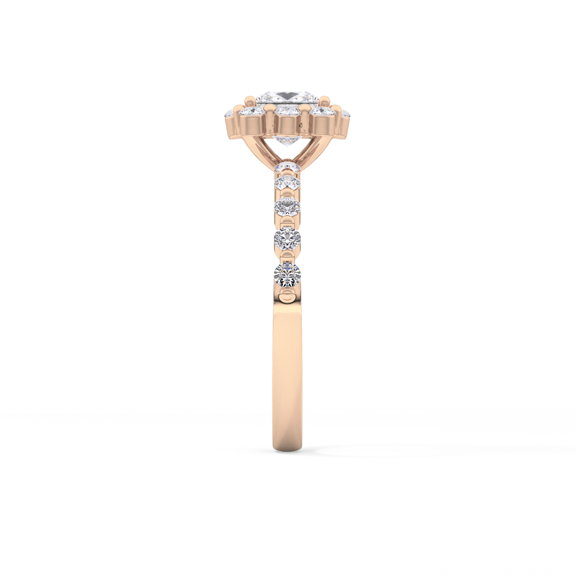 Princess Halo & Pave Lab Grown Diamond Engagement Ring