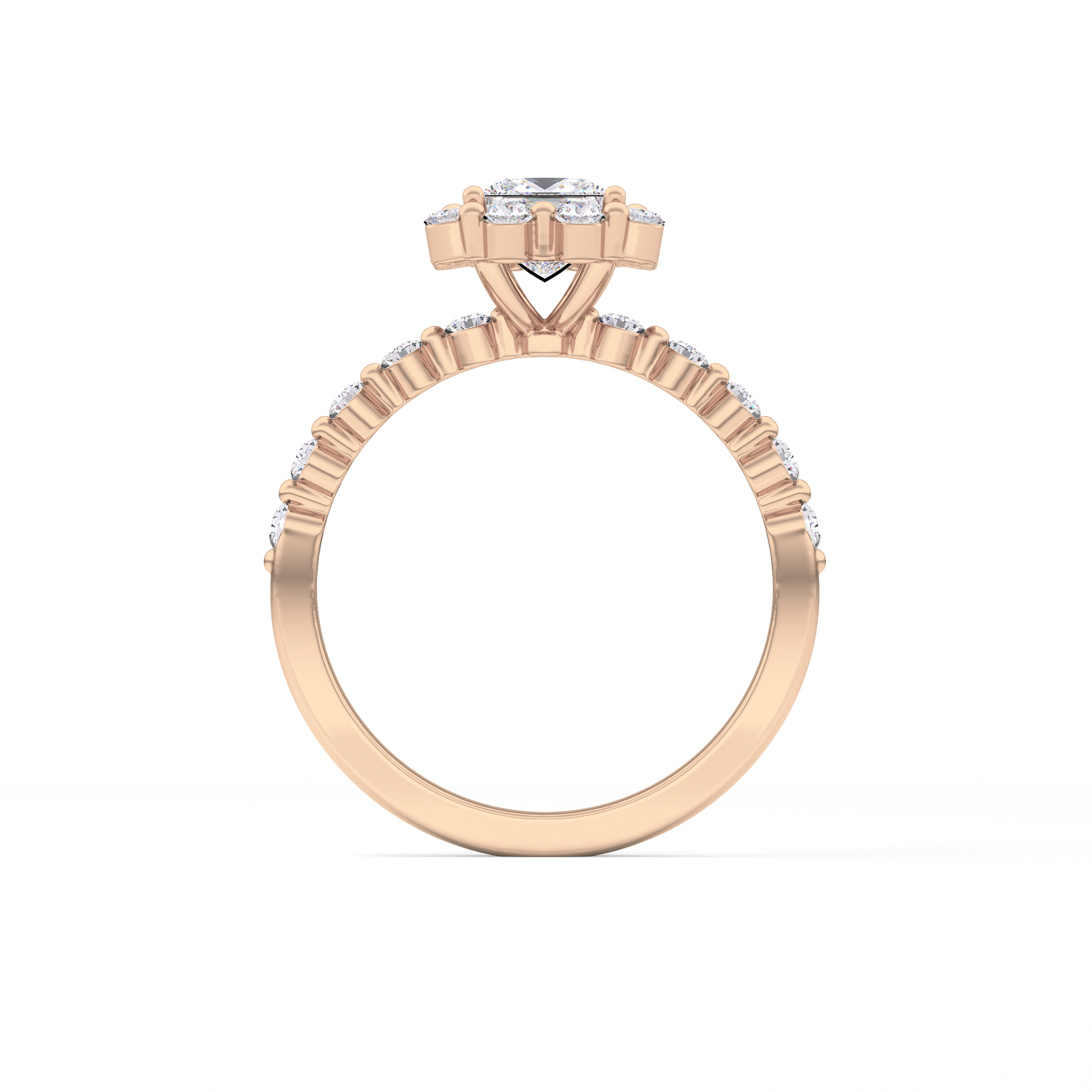 Princess Halo & Pave Lab Grown Diamond Engagement Ring