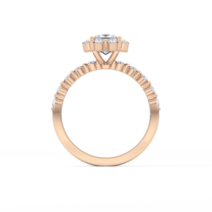 Princess Halo & Pave Lab Grown Diamond Engagement Ring