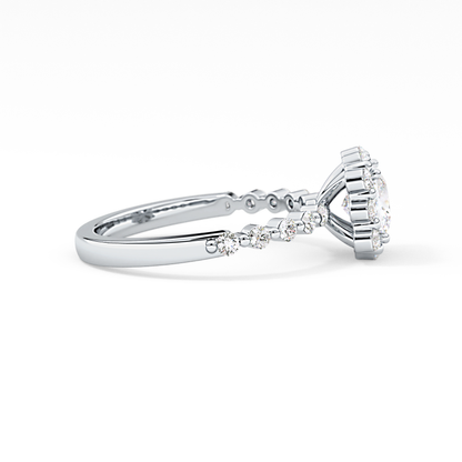 Princess Halo & Pave Lab Grown Diamond Engagement Ring