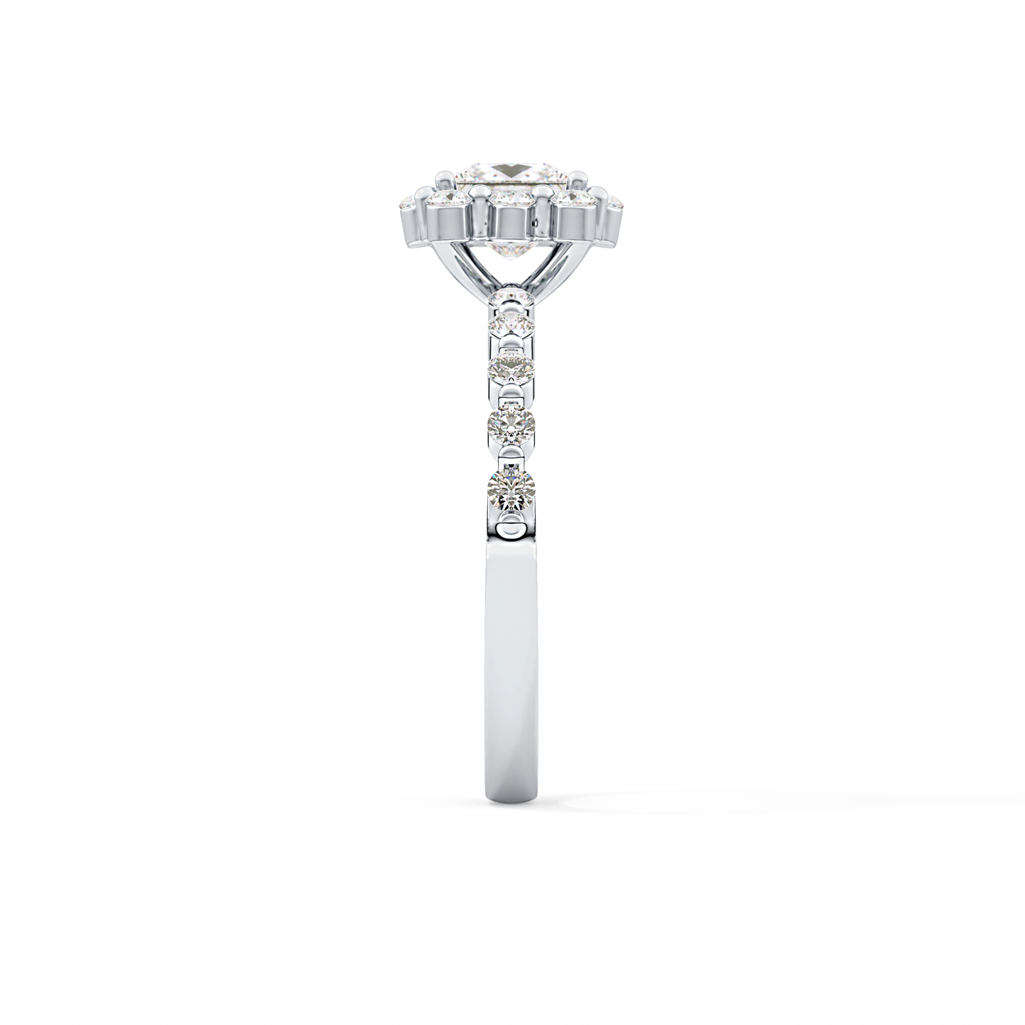 Princess Halo & Pave Lab Grown Diamond Engagement Ring