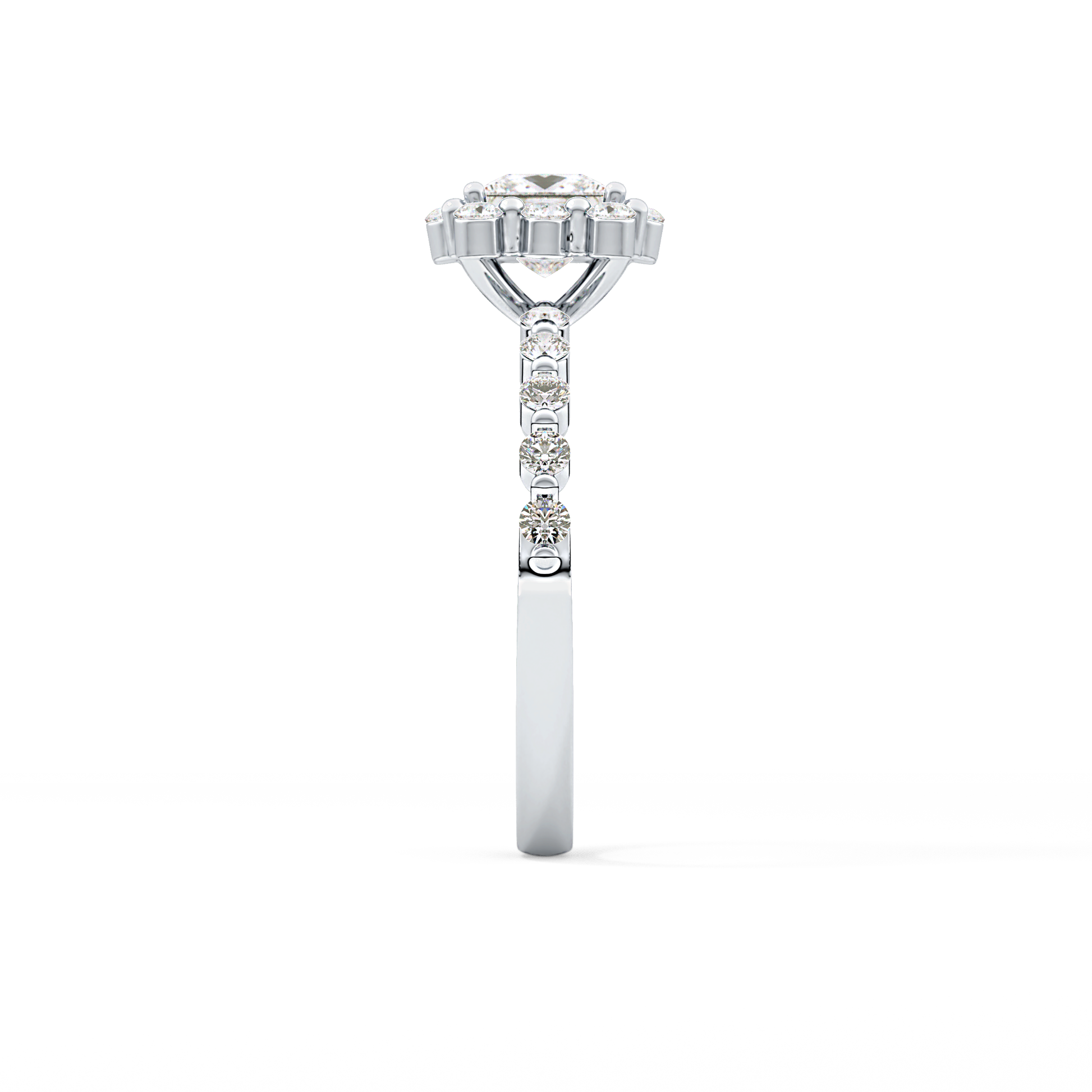 Princess Halo & Pave Lab Grown Diamond Engagement Ring