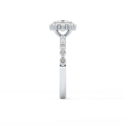 Princess Halo & Pave Lab Grown Diamond Engagement Ring