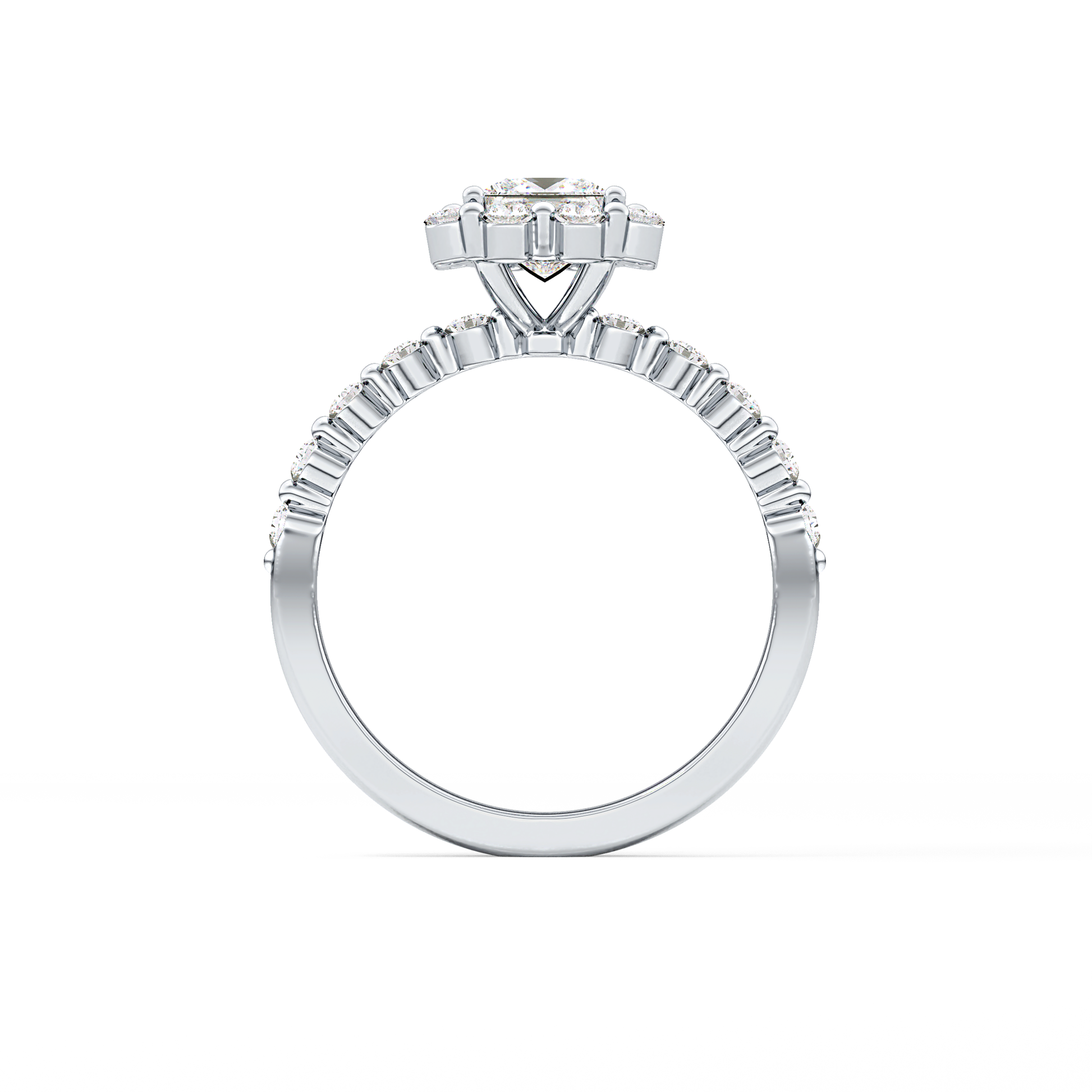 Princess Halo & Pave Lab Grown Diamond Engagement Ring