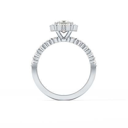 Princess Halo & Pave Lab Grown Diamond Engagement Ring