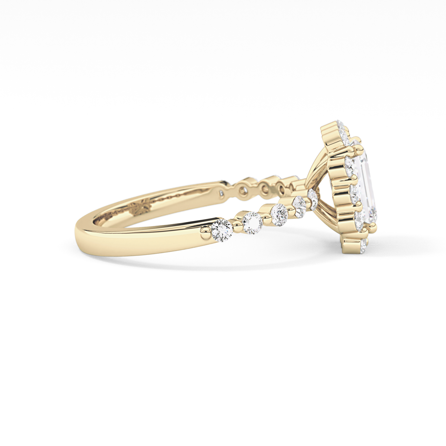 Emerald Halo & Pave Lab Grown Diamond Engagement Ring