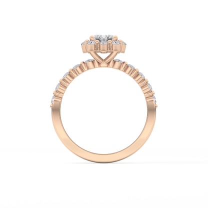 Emerald Halo & Pave Lab Grown Diamond Engagement Ring