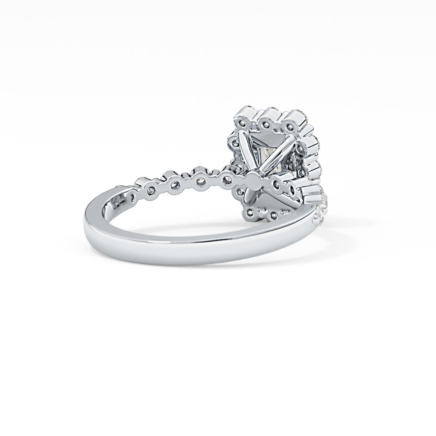 Emerald Halo & Pave Lab Grown Diamond Engagement Ring