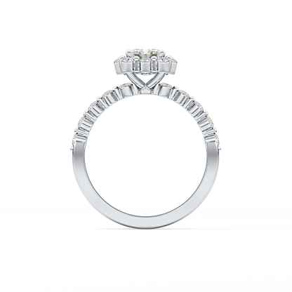 Emerald Halo & Pave Lab Grown Diamond Engagement Ring