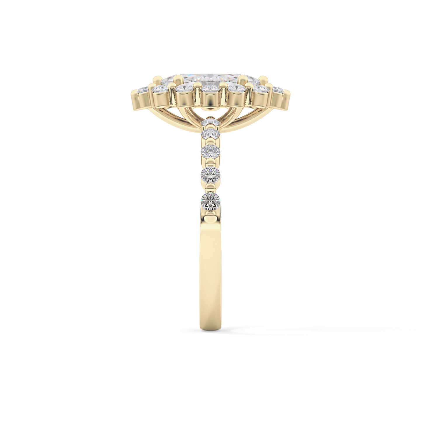 Marquise Halo & Pave Lab Grown Diamond Engagement Ring
