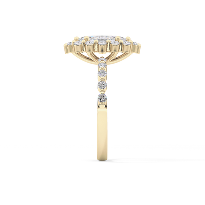 Marquise Halo & Pave Lab Grown Diamond Engagement Ring