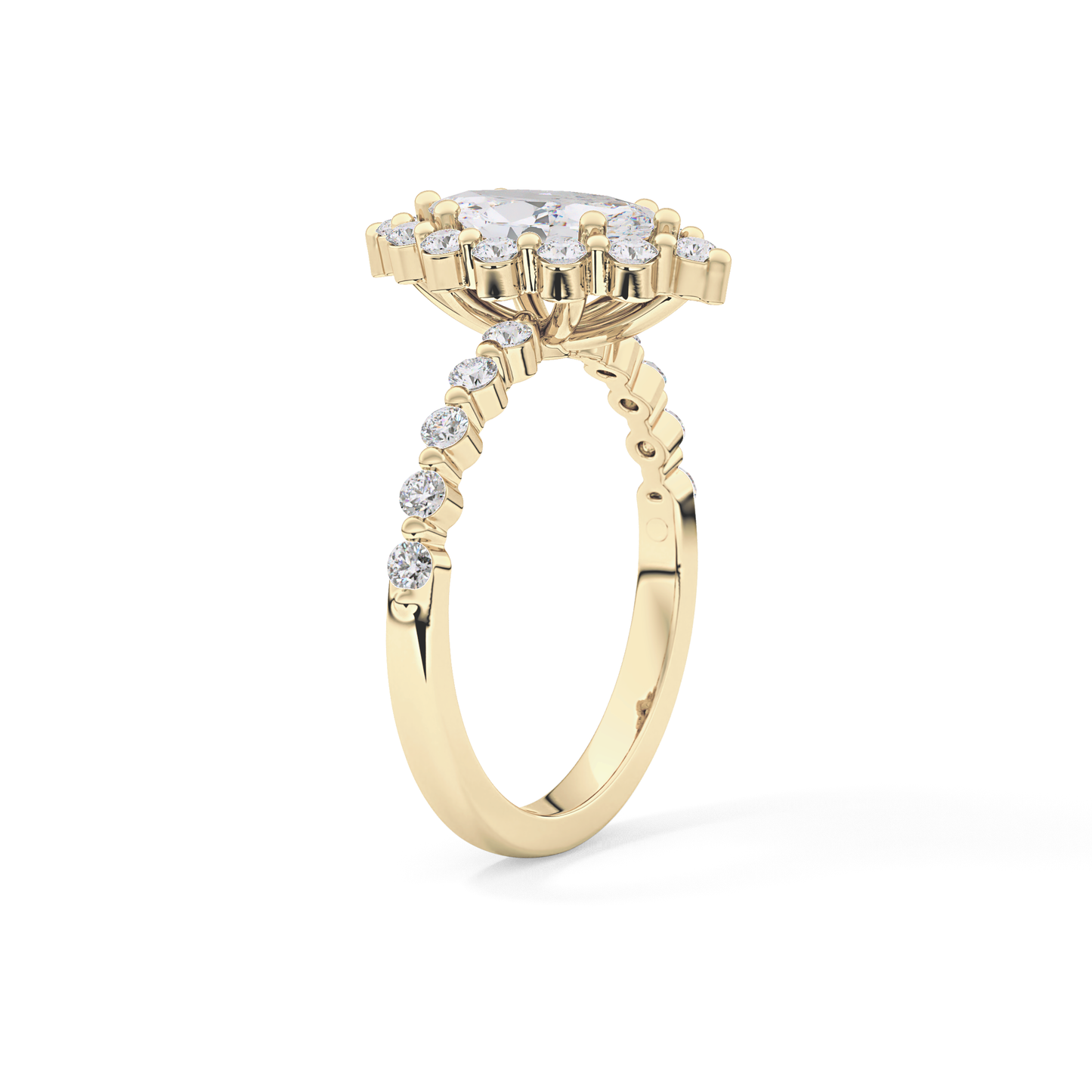 Marquise Halo & Pave Lab Grown Diamond Engagement Ring