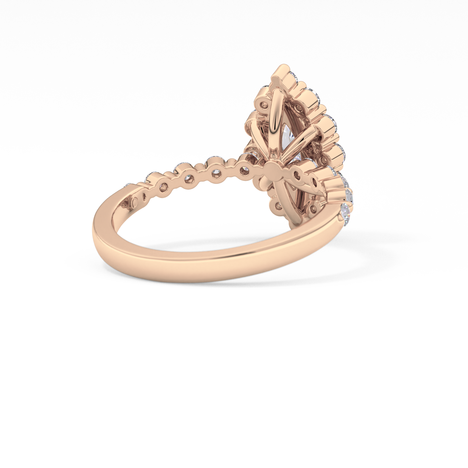 Marquise Halo & Pave Lab Grown Diamond Engagement Ring