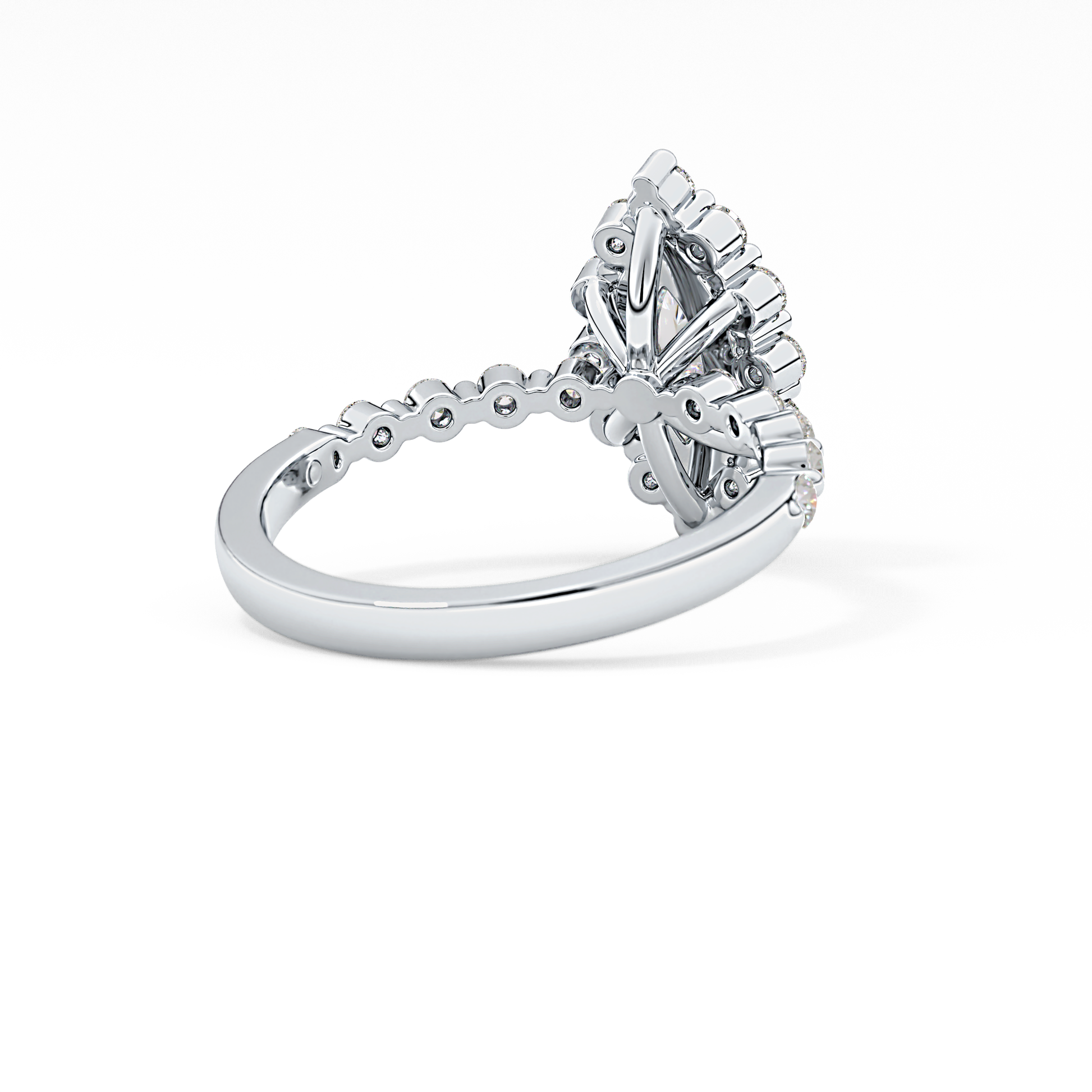 Marquise Halo & Pave Lab Grown Diamond Engagement Ring