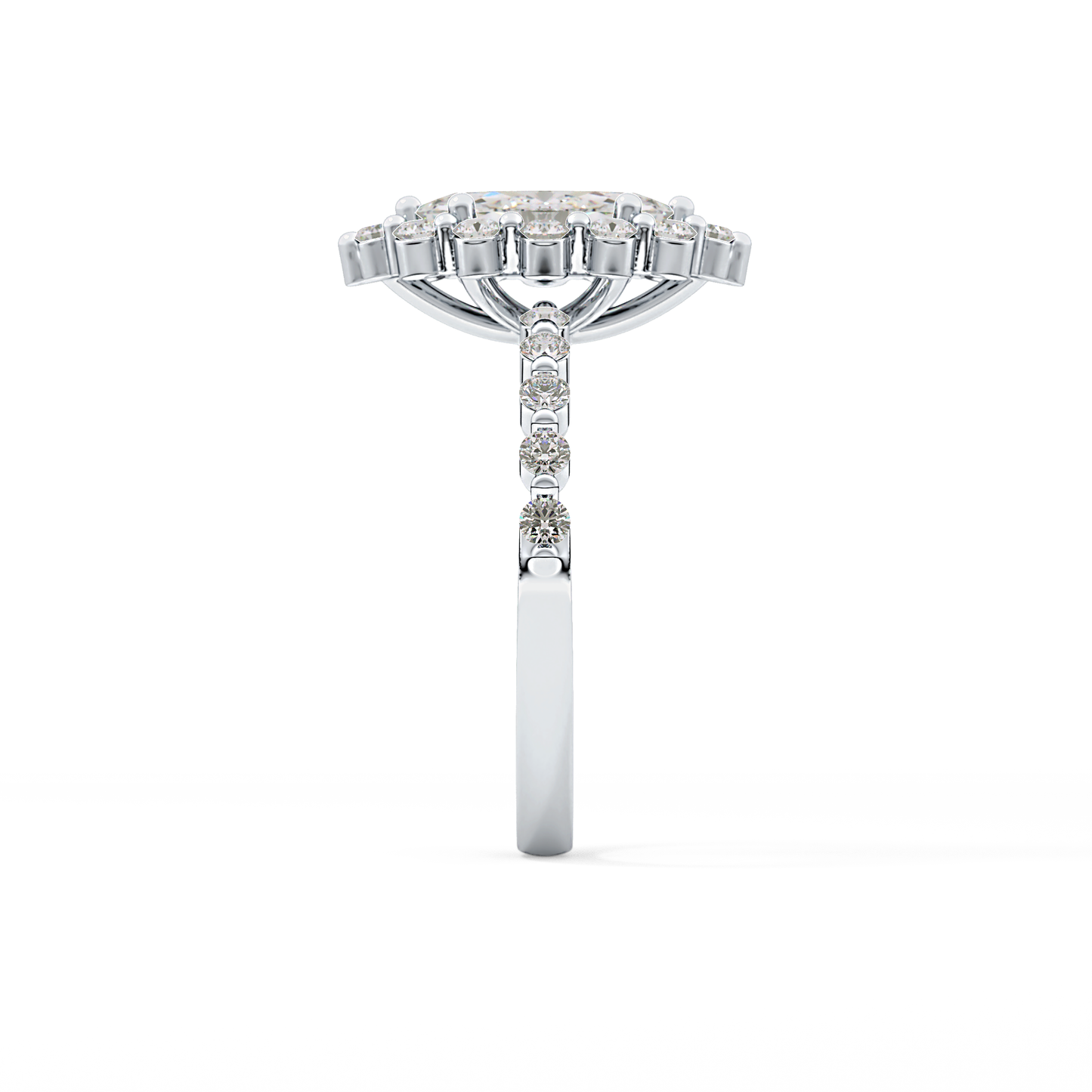 Marquise Halo & Pave Lab Grown Diamond Engagement Ring