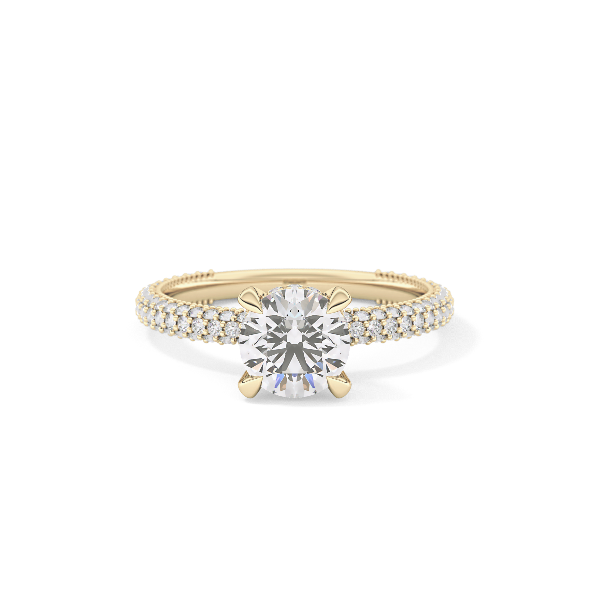 Round Halo & Pave Lab Grown Diamond Engagement Ring