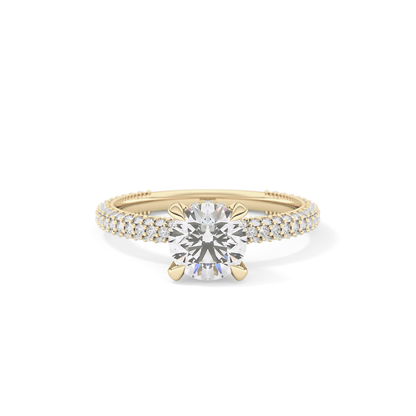 Round Halo & Pave Lab Grown Diamond Engagement Ring