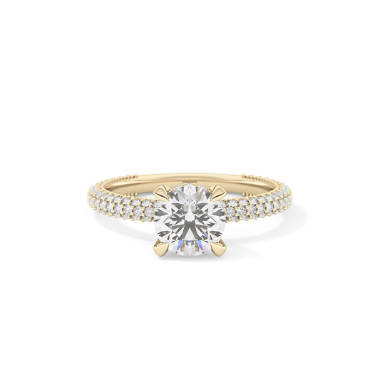 Round Halo & Pave Lab Grown Diamond Engagement Ring