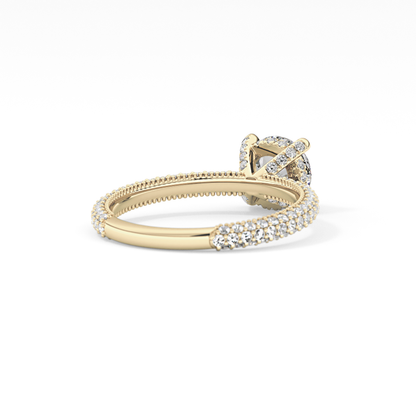 Round Halo & Pave Lab Grown Diamond Engagement Ring