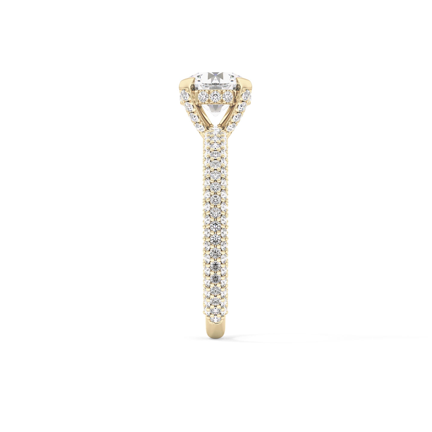 Round Halo & Pave Lab Grown Diamond Engagement Ring