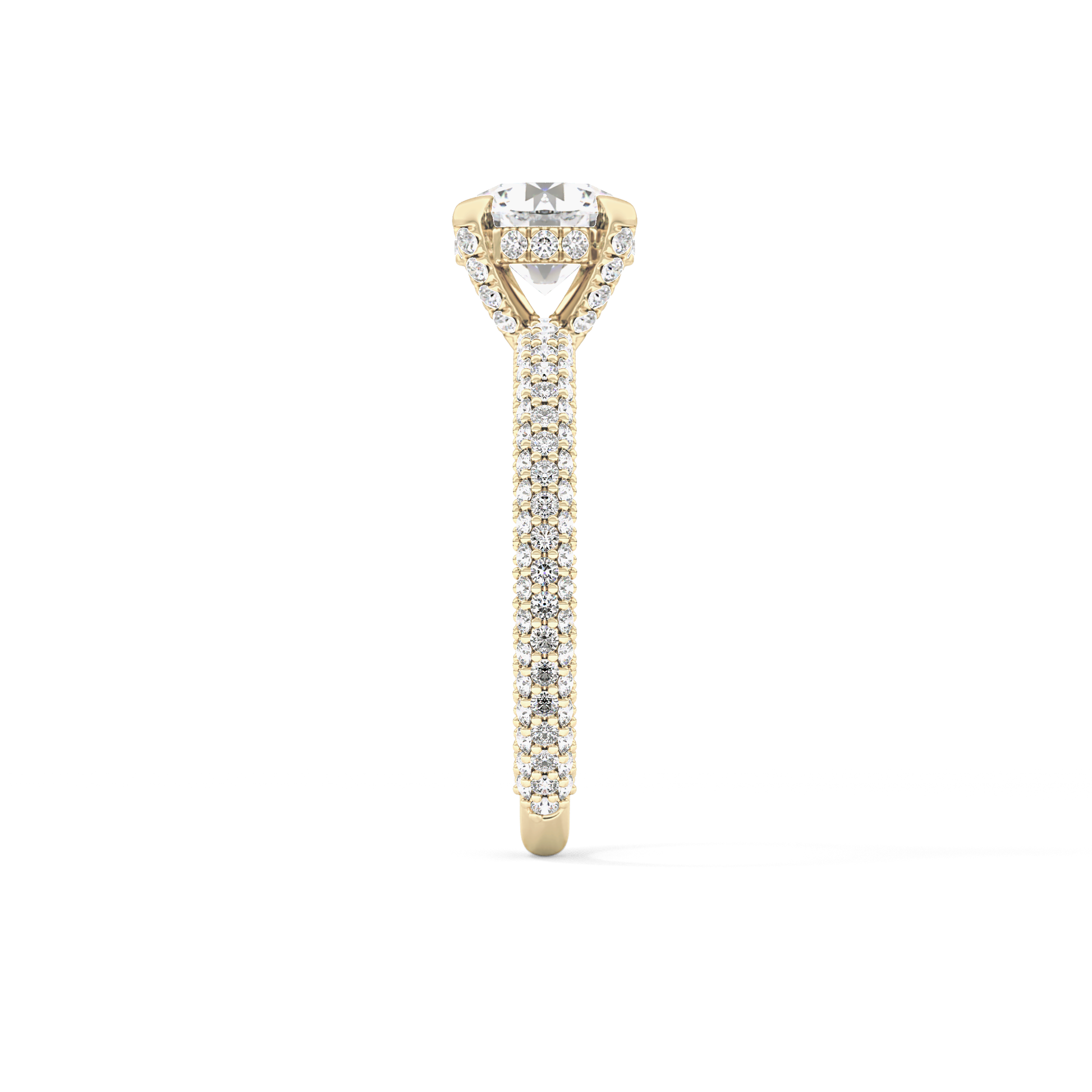 Round Halo & Pave Lab Grown Diamond Engagement Ring