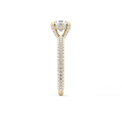 Round Halo & Pave Lab Grown Diamond Engagement Ring