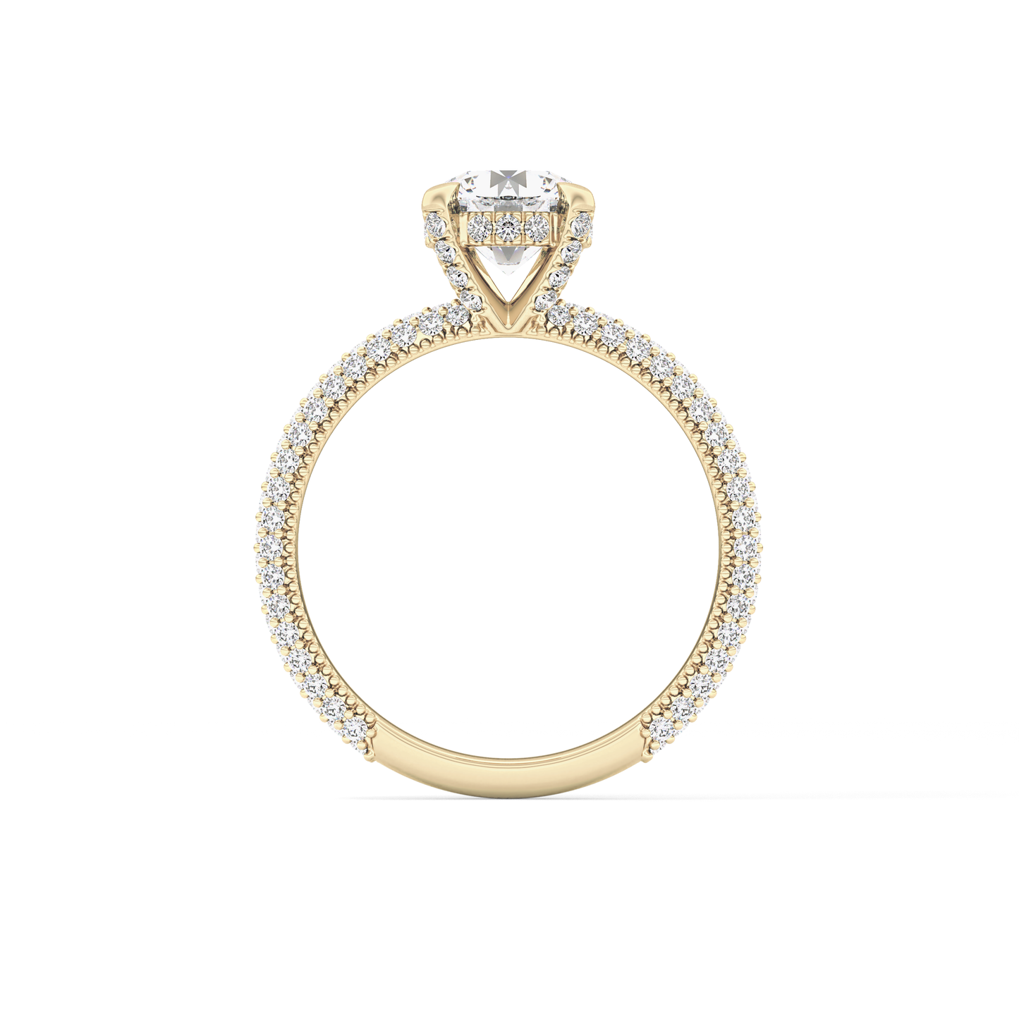 Round Halo & Pave Lab Grown Diamond Engagement Ring