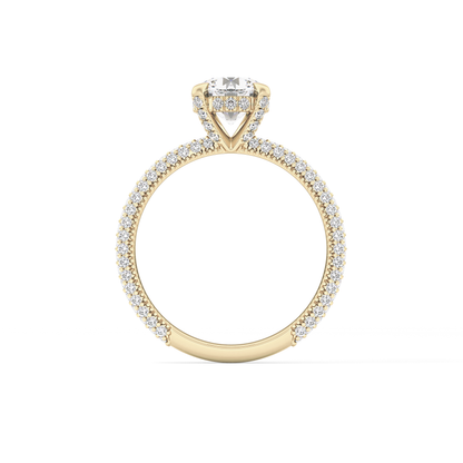 Round Halo & Pave Lab Grown Diamond Engagement Ring