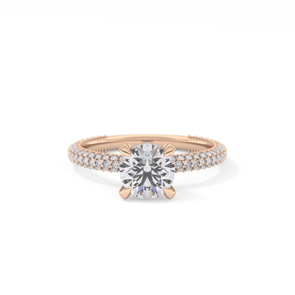 Round Halo & Pave Lab Grown Diamond Engagement Ring