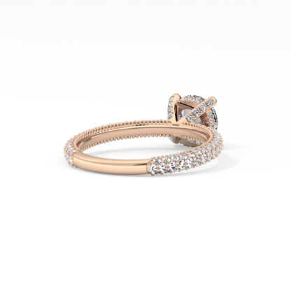 Round Halo & Pave Lab Grown Diamond Engagement Ring