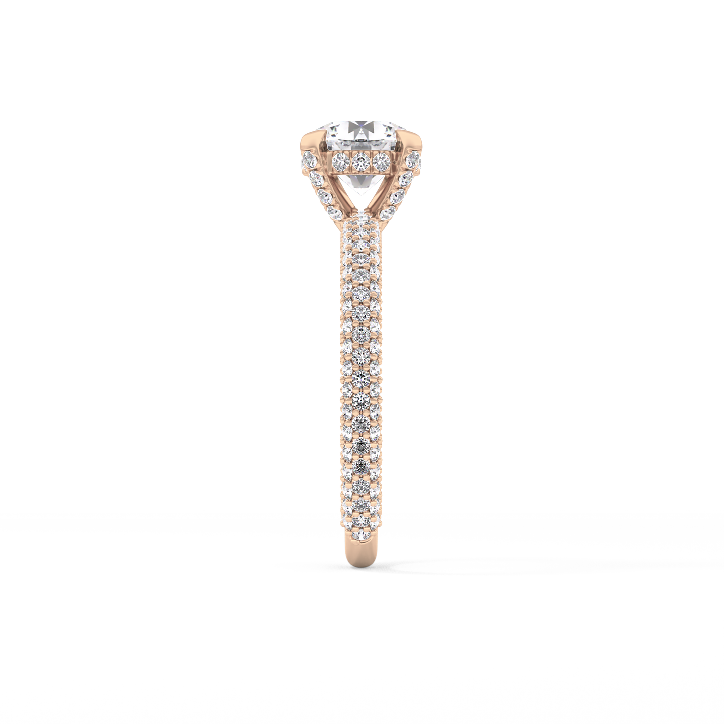 Round Halo & Pave Lab Grown Diamond Engagement Ring