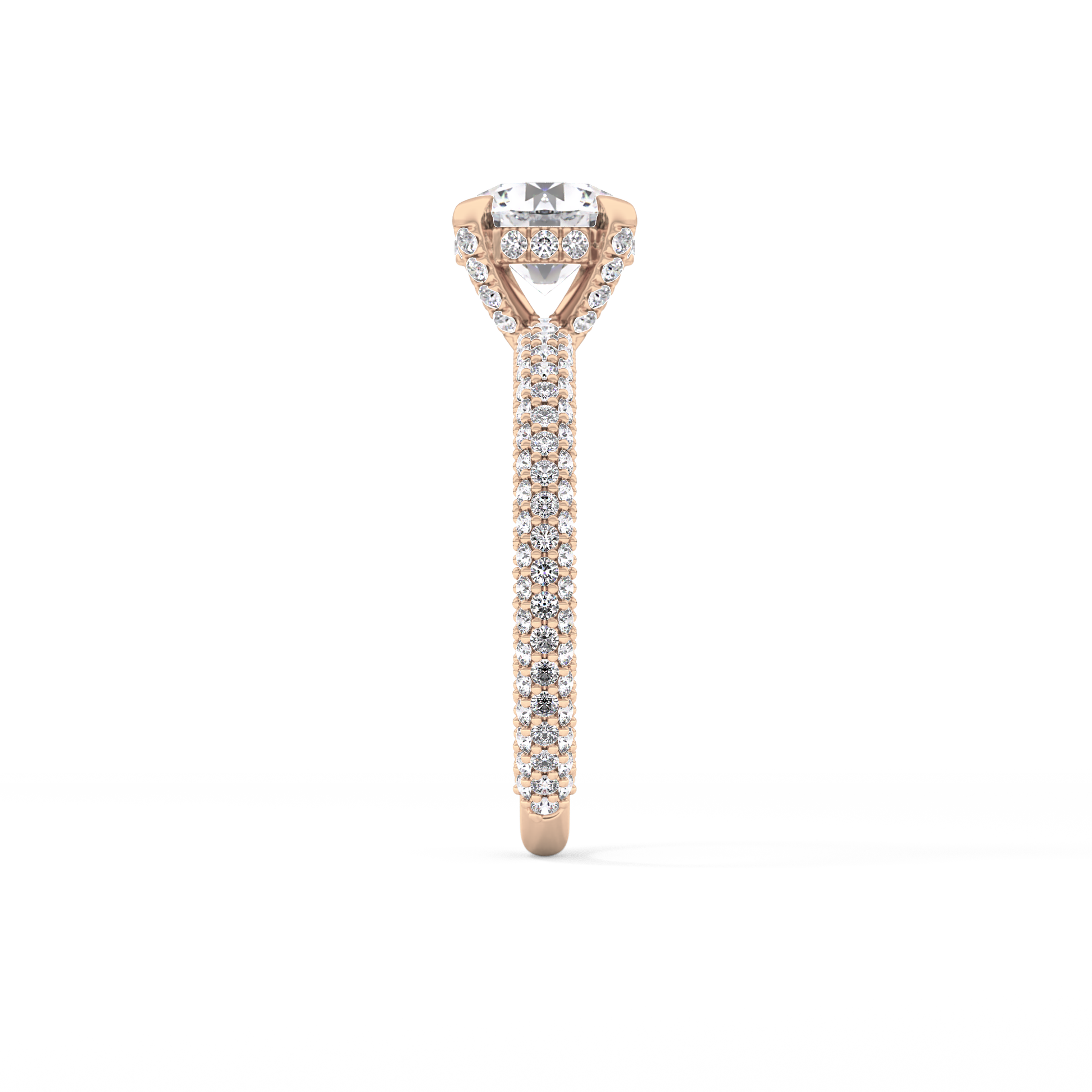 Round Halo & Pave Lab Grown Diamond Engagement Ring