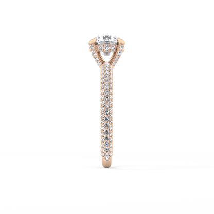 Round Halo & Pave Lab Grown Diamond Engagement Ring