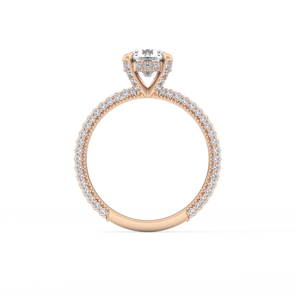 Round Halo & Pave Lab Grown Diamond Engagement Ring