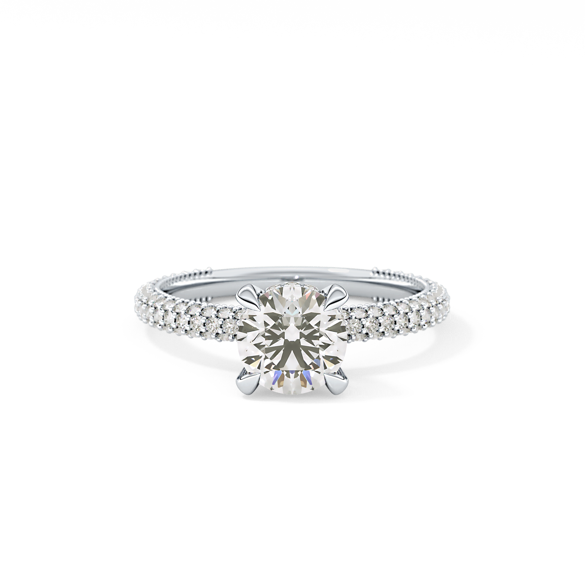 Round Halo & Pave Lab Grown Diamond Engagement Ring
