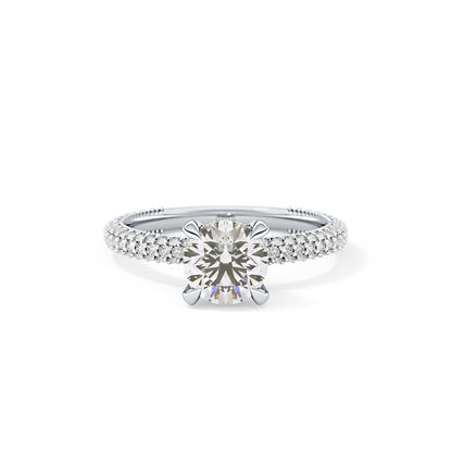 Round Halo & Pave Lab Grown Diamond Engagement Ring