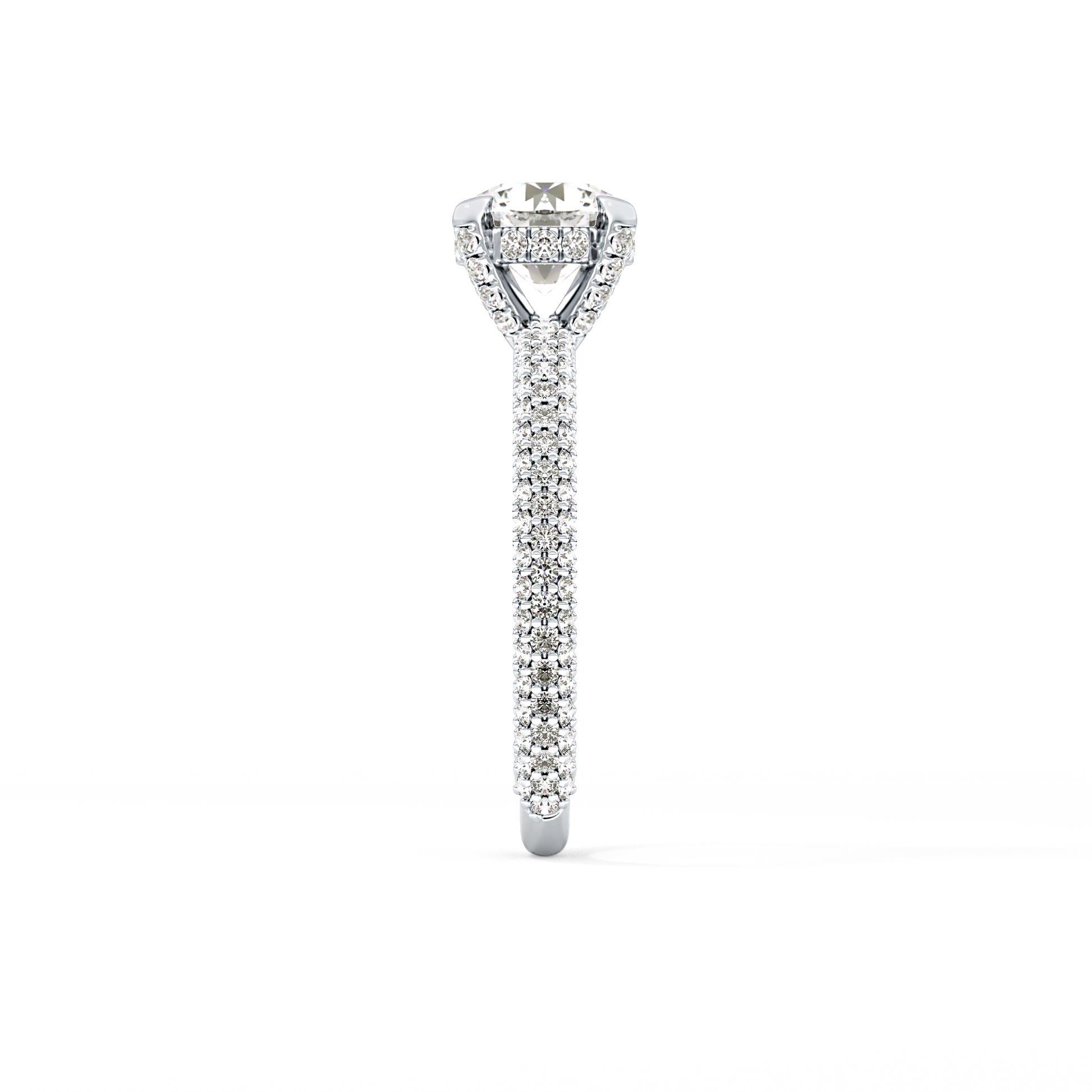 Round Halo & Pave Lab Grown Diamond Engagement Ring