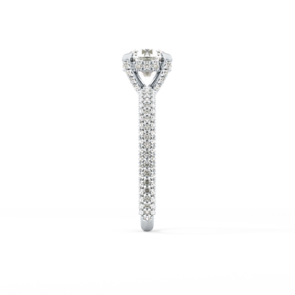 Round Halo & Pave Lab Grown Diamond Engagement Ring