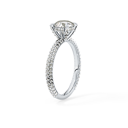 Round Halo & Pave Lab Grown Diamond Engagement Ring