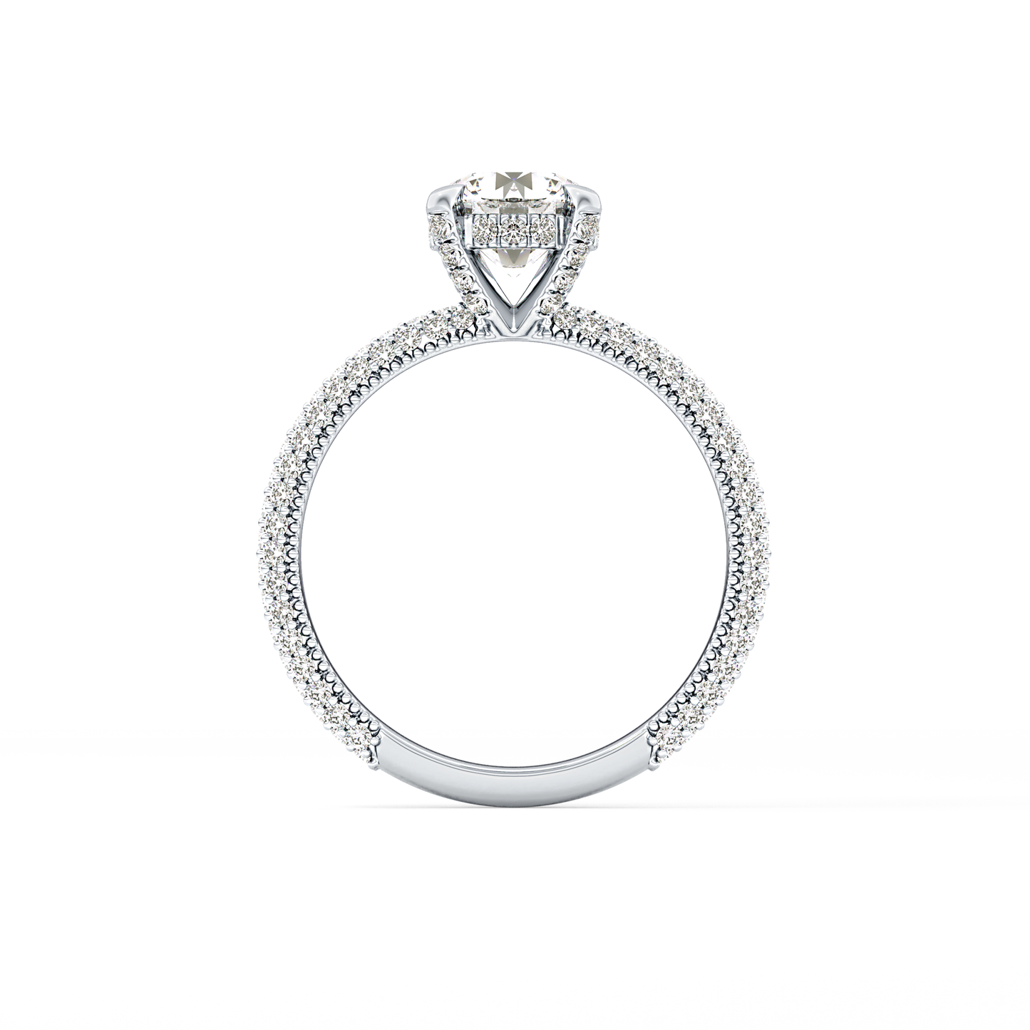 Round Halo & Pave Lab Grown Diamond Engagement Ring