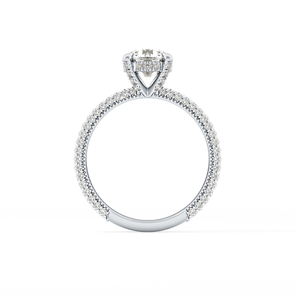 Round Halo & Pave Lab Grown Diamond Engagement Ring